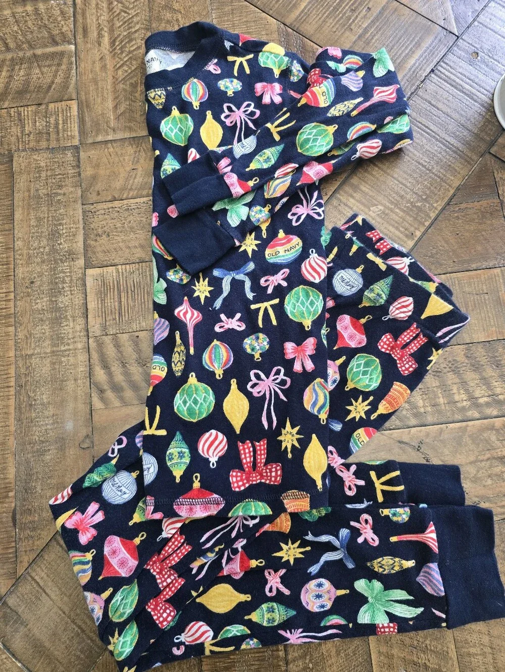 Old Navy Navy Kids Holiday Ornament Pajama Set
